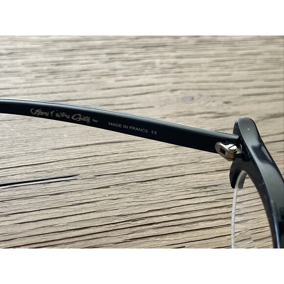 Vintage France Cat Eye Eyeglasses Frames ONLY Rhinestone Black half rim - Picture 5 of 13